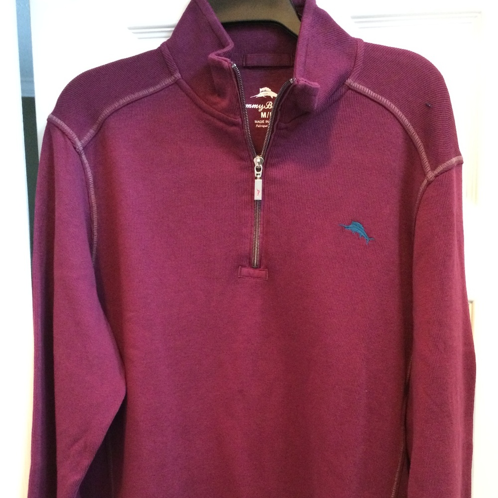 Men's Tommy Bahama l/s 1/4 zip Grape Wine Med  NWT
